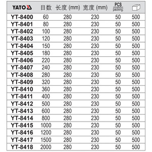 Papel de lija húmedo Yiertuo 280x230mm, grano 60-2000, discos de carburo de silicio con adhesivo para pulido de acero inoxidable y automóviles - Product Image 2