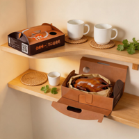 Boîtes en papier kraft recyclé personnalisées en gros pour plats à emporter, emballages pliables pour poulet rôti, pizza, canard et oie