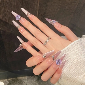 Nouvelles Faux Ongles Courts à Couverture Complète, Design Coloré, <span class=keywords><strong>Manucure</strong></span> Française, Fleurs 3D Faites à la Main, à Presser, pour l'Été - Product Image 5