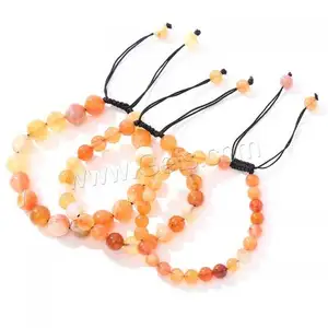 handmade fashion jewelry Round Persian Gulf Agate Bracelet with Knot Cord for woman Length 18cm 1635791
