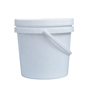 White 2L plastic round candy popcorn cookie bucket with lid with handle