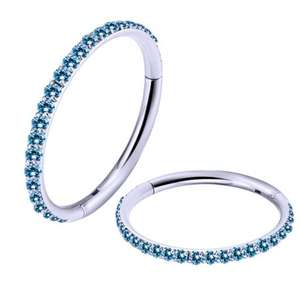 316L 스테인레스 스틸 G23 티타늄 코 귀 연골 및 바디 피어싱 쥬얼리 지르콘 힌지 리모콘 세그먼트 링 결혼식 - Product Image 3