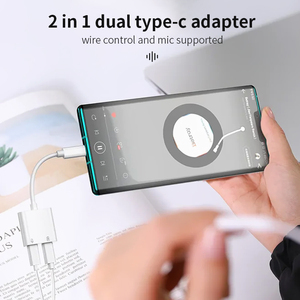 Chất Lượng Tốt 2 Trong 1 <span class=keywords><strong>USB</strong></span> C Sạc Âm Thanh <span class=keywords><strong>Adapter</strong></span> Splitter Loại C Headphone Jack <span class=keywords><strong>Adapter</strong></span> Cho Iphone15 Android Điện Thoại - Product Image 5