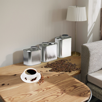 Boîtes en métal carrées en gros avec couvercle à vis, fabriquées à partir de matériaux recyclés pour café, snacks et bonbons - Tailles personnalisées disponibles