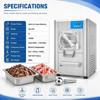 Nouvelle machine commerciale à glace dure 5L, congélateur à gelato en lots, 1300W, en acier inoxydable, batteur haute vitesse, pour laiterie et restaurant