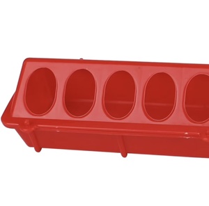 Nouvelle mangeoire tubulaire en plastique pour volailles, poussins, <span class=keywords><strong>pigeons</strong></span>, cailles, usage agricole, rouge/jaune, durable - Product Image 6