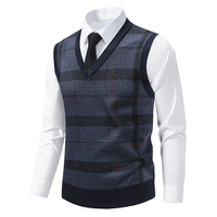 Pulls en tricot sans manches à col en V pour hommes, fabrication sur mesure, automne-hiver, nouveaux pulls en tricot pour hommes, gilet pull