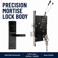 Serrure de porte d'hôtel intelligente avec carte RFID et encodeur, carte mémoire cloud PRND, pour portes en bois poli/acier/sécurisées