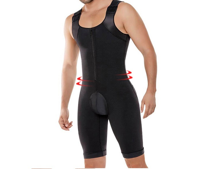Men's Tummy-Control Plus-Size Brief (D044): waistband, closure and adjustment-point detail