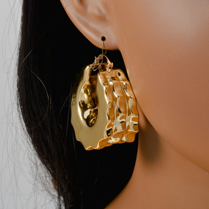 Dubai Custom Jewelry Big 18k <b>Gold</b> Plated Trendy Heart Shape <b>Chunky</b> Statement <b>Hoop</b> Earrings Women - Product Image 6