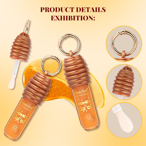 Aceite Labial Suavizante para el Cuidado de Labios con tu Logotipo Francin Gloss, Bálsamo Hidratante con Brillo Marrón Dorado, Textura de Panal, Esencia Herbal Nutritiva - Product Image 3