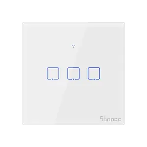 Vendita al dettaglio ITEAD Smart Wall Light Switch SONOFF T0 EU 3C TX EU WiFi Wall Touch Screen Switch per Smart Home Alexa Voice Control