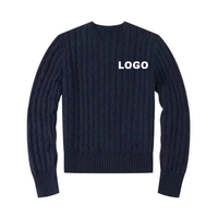 Pull en tricot à col rond en coton décontracté pour homme, personnalisé, automne et hiver, chaud et confortable pour le commerce transfrontalier