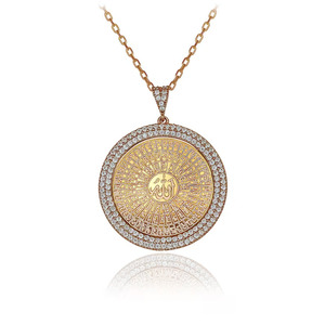 Personalizado con incrustaciones de circón islámico Eid árabe circón Pvd recubierto de acero inoxidable joyería de moda fina collares encanto Corán a prueba de agua - Product Image 5