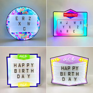 Illuminated Handheld Sign Rectangle <b>LED</b> <b>Light</b> <b>Box</b> Text Display Cheering Props for Bars KTVs - Product Image 1