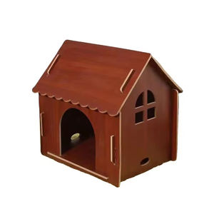Ruang besar untuk hewan peliharaan dengan Windows Kennel mewah dekoratif kustom dalam ruangan dapat dilepas kayu kabin rumah anjing - Product Image 3