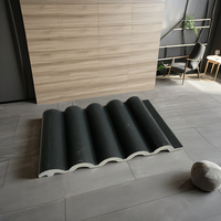 Panel Dinding PVC RUITONG Khusus Tahan Air Dekorasi Interior Mewah Louver Arang Apartemen Hotel Tahan Api