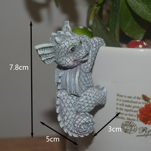 Decoración creativa de arte para el hogar, maceta de jardín, decoración de resina de animales, colgante de copa colgante de dragón pequeño - Product Image 3