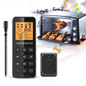 DD1385 Termometer Daging Digital 300 Kaki, Termometer Daging Digital Nirkabel dengan Fungsi Alarm untuk Oven BBQ Termometer Daging Nirkabel