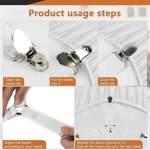 Attaches ajustables pour draps de lit, sangles de maintien de matelas, supports d'angle de lit, clips en plastique pour un ajustement sécurisé - Product Image 4