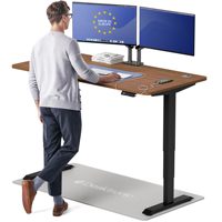 Bureau debout réglable moderne et durable en bois avec double moteur et deux pieds