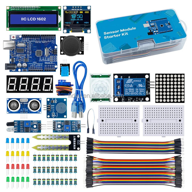 Suitable for Arduino R3 Improved Development Board LCD1602 OLED0.96 Novice Entry-level Learning Kit