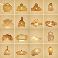 Lampes suspendues en bambou tressé en gros, style zen, art du bambou, salons de thé, hôtels, restaurants, maisons d'hôtes, éclairage de style japonais