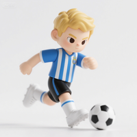 Figurine de joueur de football à grosse tête personnalisée, Figurine de joueur de football en plastique 3D OEM, vente en gros