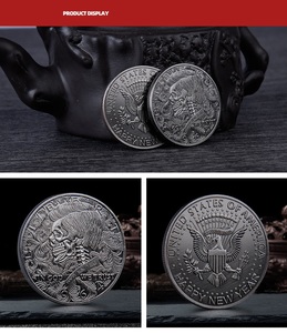 Đồng Xu Kỷ Niệm Magic Thief Deji <span class=keywords><strong>Kennedy</strong></span> Đồng Xu Ngón Tay Dập Nổi Đồng Xu Đầu Lâu Kỷ Niệm Huy Chương - Product Image 6