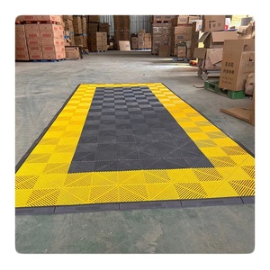 Water Resistant PVC Garage Floor Tiles Industrial Design Style for Workshop Shed Trailer Carwash Park Indoor Outdoor Use <b>Edging</b> - Product Image 1