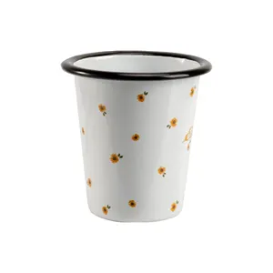 Manufacturer Enamelware New Arrival V Shape Custom Cup Logo Bulk Metal Custom Enamel Mugs Wholesale For Tea Coffee Milk Beer
