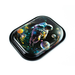 Plateau à rouler personnalisable 18x14 cm Service de marque privée en métal pour les propriétaires de magasins de fumée - Product Image 3