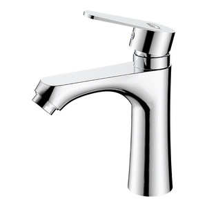 Grifo de lavabo monomando con válvula cerámica, montaje en encimera, un solo orificio, de cobre - Product Image 1