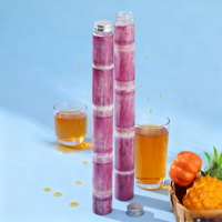 Bouteilles de thé au lait et de jus jetables en fibre de bambou et en PET de 650 ml personnalisables avec couvercle en aluminium anti-fuite