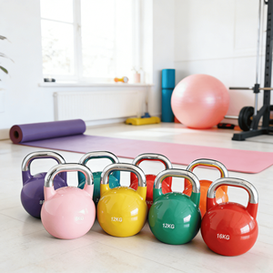Ensemble de kettlebells de compétition en acier VIGFIT, équipement de musculation calibré pour la musculation croisée en salle de sport - Product Image 3