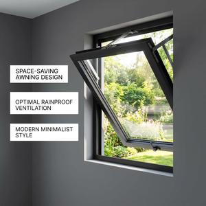 Finestra <span class=keywords><strong>a</strong></span> Battente Esterna GELLJA Moderna Minimalista con Telaio Sottile in Lega di Alluminio Nera, Dimensioni Personalizzabili, Doppio Vetro - Product Image 2