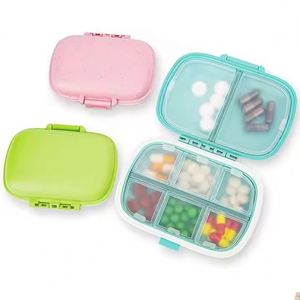 Organisateur quotidien portable avec logo personnalisé, étui pliable multifonctionnel avec 8 compartiments, boîte à pilules - Product Image 1