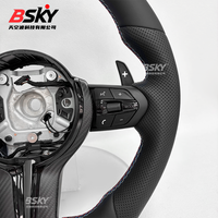 Volant en cuir mat et fibre de carbone pour BMW F30 F10 F15 F36 F20 F22 F25 F32 M3 M4 M5 X5 E46 E60 E70 E90 E91 E92