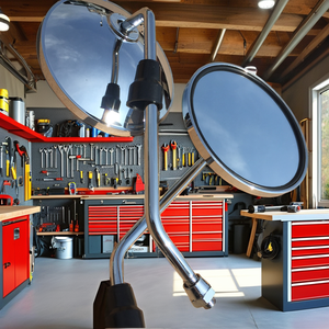 Rétroviseur latéral universel chromé YB100 pour motos et scooters <span class=keywords><strong>Vespa</strong></span>, nouvel accessoire - Product Image 3