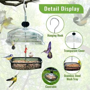 Oniya Support de mangeoire à oiseaux en métal suspendu pour jardin oiseaux sauvages pinsons moineaux - Product Image 3