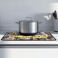 Tapis carré résistant à la chaleur, multifonctionnel, pliable, couvre-plaque de cuisson, tapis antidérapant, protecteur de plaque de cuisson en verre