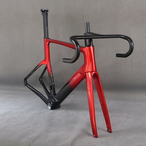 Full Carbon Fiber T1000 Black Red <b>Paint</b> Desgin Disc Road Bike <b>Frame</b> TT-X38 Tire 700X32C - Product Image 6