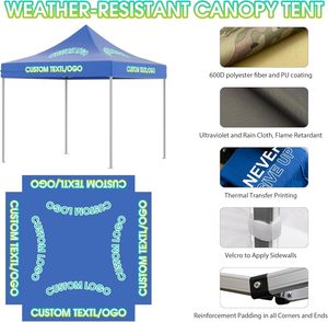 Aanpasbare 10x10 milieuvriendelijke waterdichte opklapbare partytent met aluminium frame en logo voor evenementen & zakelijke beurzen - Product Image 5