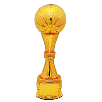 2024 Fabricant chinois en stock Prix compétitif personnalisé Trophée de football en résine Trophées de basket-ball 39cm à vendre