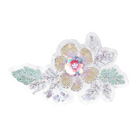 Nouveaux patchs brodés en dentelle de fleurs papillon 3D avec des paillettes et des perles |   Appliques thermocollantes DIY pour T-shirts, robes, sacs, vêtements