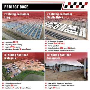 Cammi nhà có thể gập lại 20ft <span class=keywords><strong>container</strong></span> nhà prefab Ngôi nhà nhỏ mô-đun nhà tiền chế nhà Tị nạn trại Z gấp <span class=keywords><strong>container</strong></span> văn phòng - Product Image 6