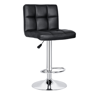 Tabouret <span class=keywords><strong>de</strong></span> <span class=keywords><strong>bar</strong></span> sans bras <span class=keywords><strong>noir</strong></span> classique Siège en PU Base en métal chromé Taburete <span class=keywords><strong>Chaise</strong></span> <span class=keywords><strong>de</strong></span> <span class=keywords><strong>bar</strong></span> haute à hauteur réglable avec anneau <span class=keywords><strong>de</strong></span> repose-pieds - Product Image 1