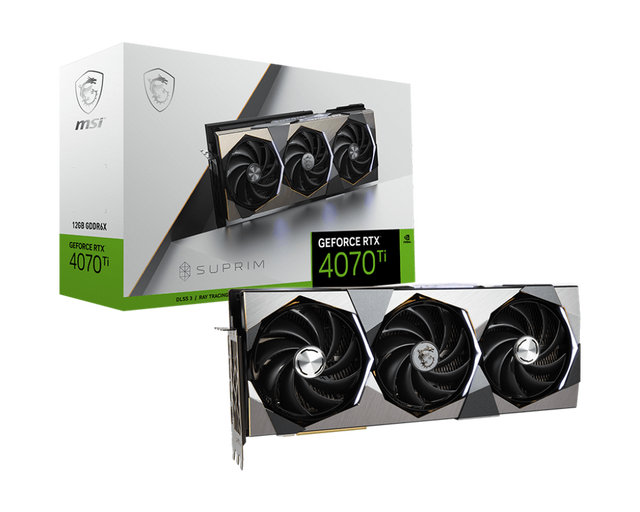 Used MSI NVIDI,A GeForce RTX 4070 Ti SUPRIM 12G Graphics Card with 7680 Units Cores Supports 12GB GDDR6X 192-bit Memory