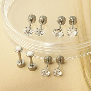 4 Pairs Flat Back Stud <strong>Earrings</strong> for Women <strong>Men</strong> 20G Stainless Steel Cz Stud Set <strong>Sleeper</strong> Cartilage <strong>Earrings</strong> Jewelry Tragus Piercing - Product Image 5