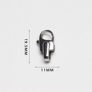 Boucle de homard en acier au titane poli minimaliste boucle de réglage en acier inoxydable pour le sac bricolage résultats de bijoux faits à la main - Product Image 2